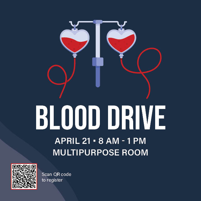 April 21
Join us to help save lives by giving blood!


